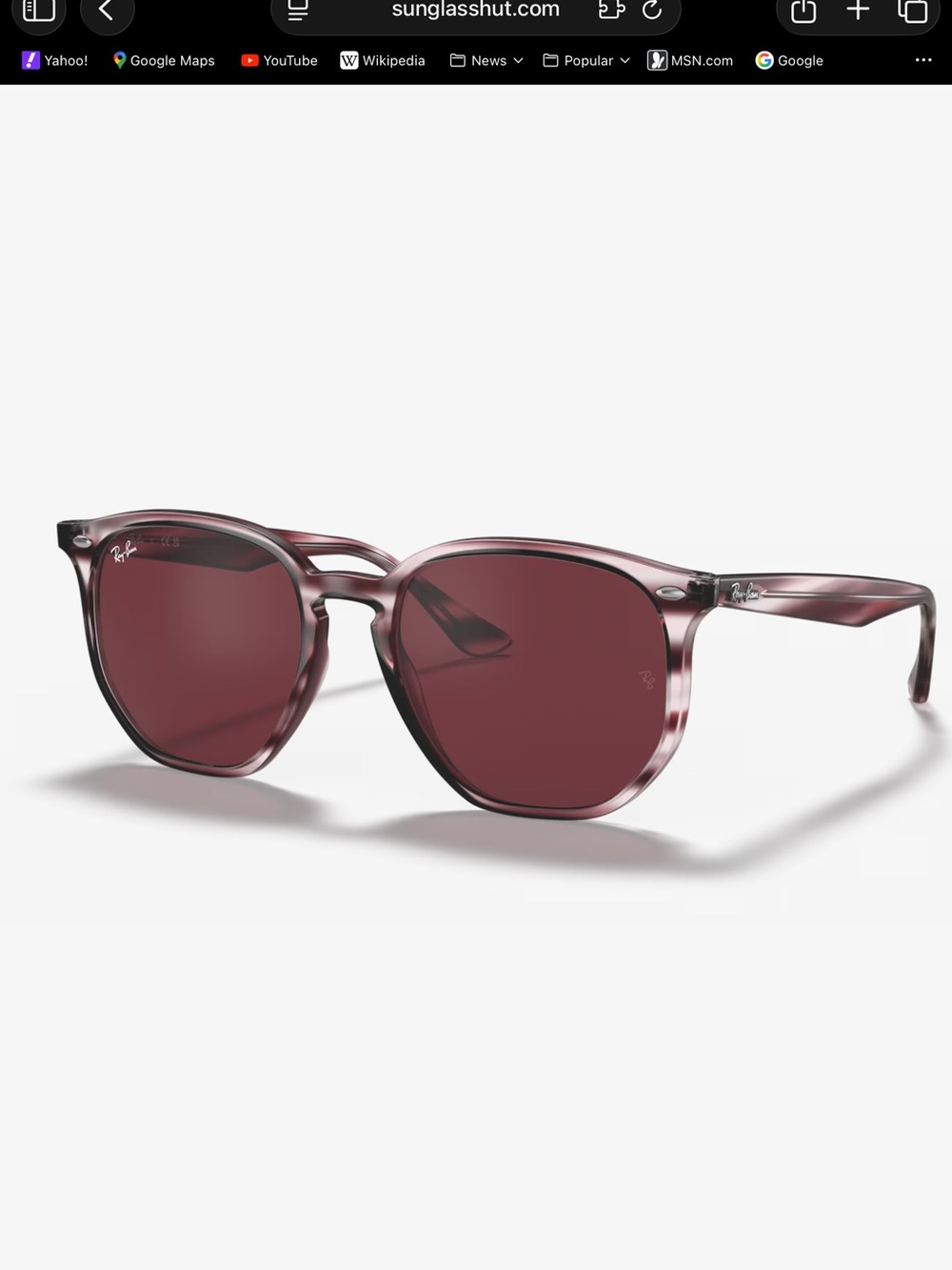 Ray-Ban Round Striped Bordeaux Havana Sunglasses with Dark Violet Lenses - Picture 2 of 6